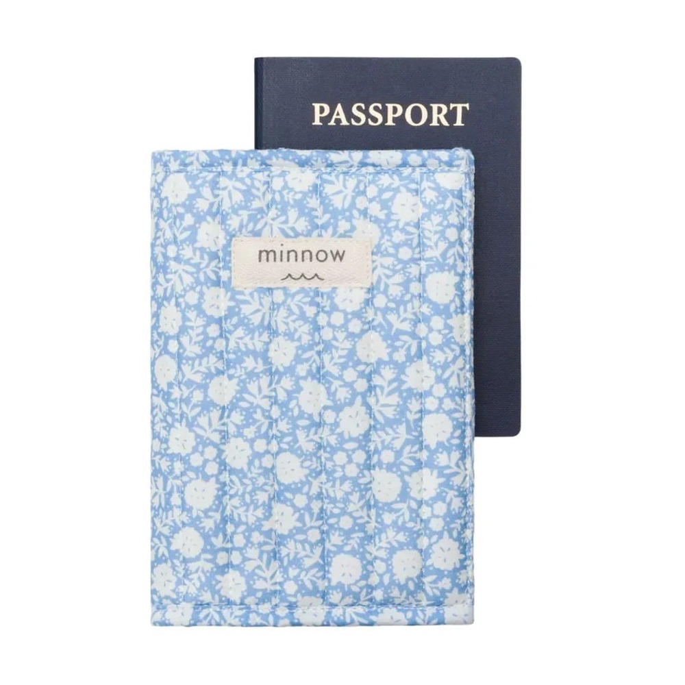 Minnow Blue Alpine Fiore Quilted Passport Cover Holder